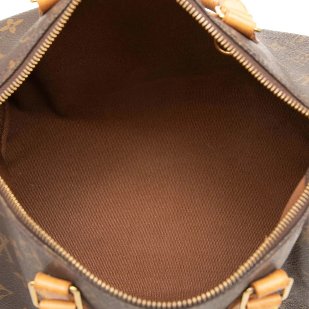 LOUIS VUITTON Brown Monogram Leather Speedy 30 Boston Bag - Picture 4 of 6